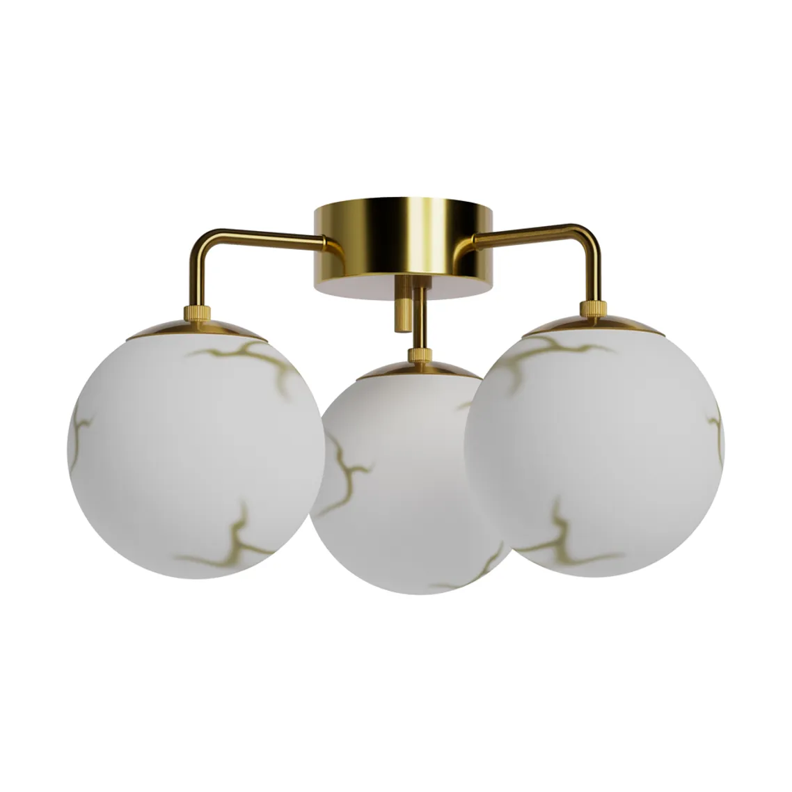 Bellagio plafond 3-lite, Mässing-vit By Rydéns
