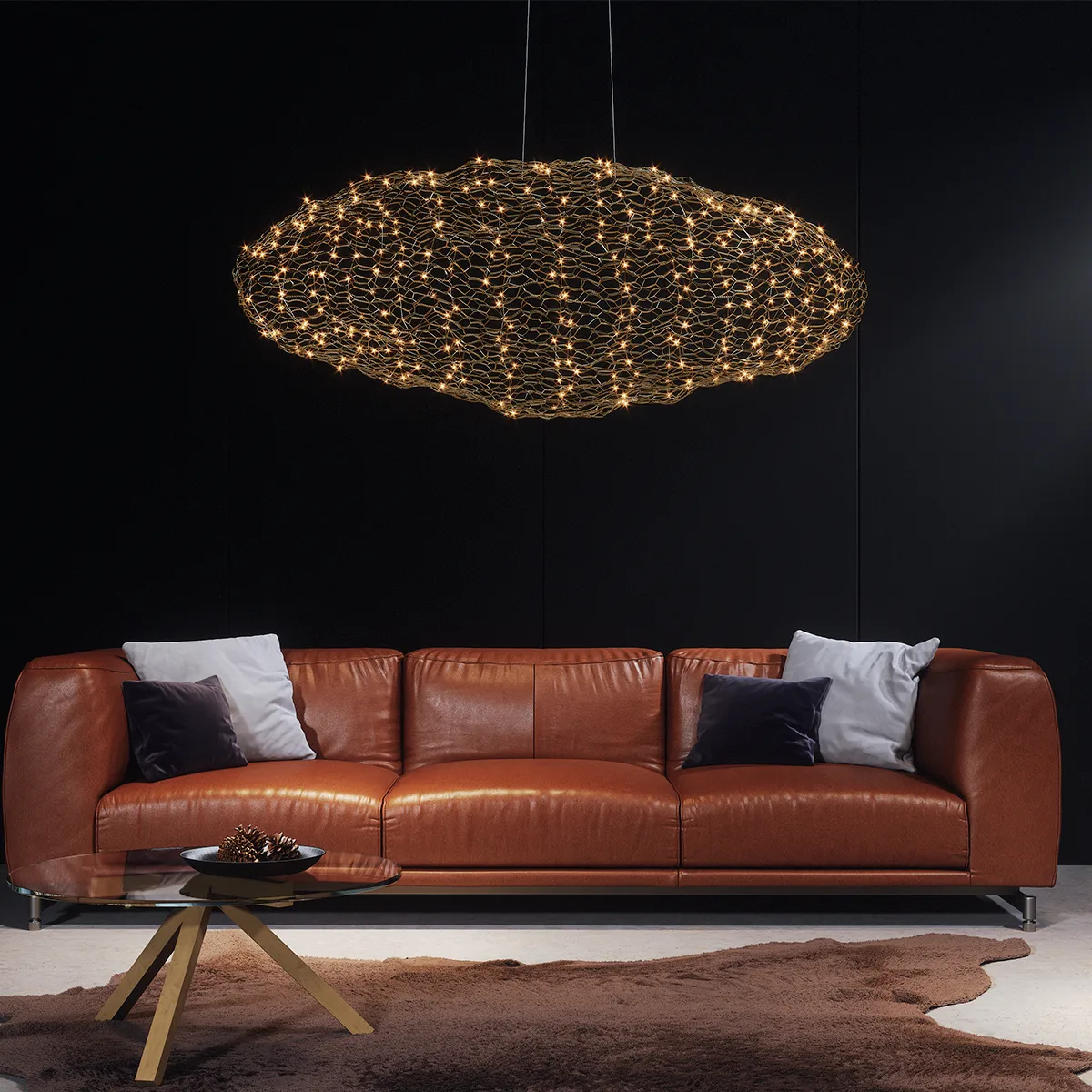 Hayden taklampa, Guldfärgad, 115 cm By Rydéns