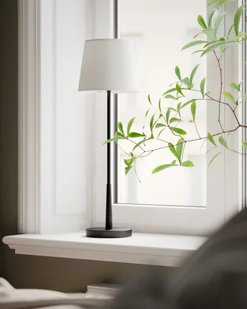 Lumi bordslampa 68,5 cm - Matt svart-vit - By Rydéns