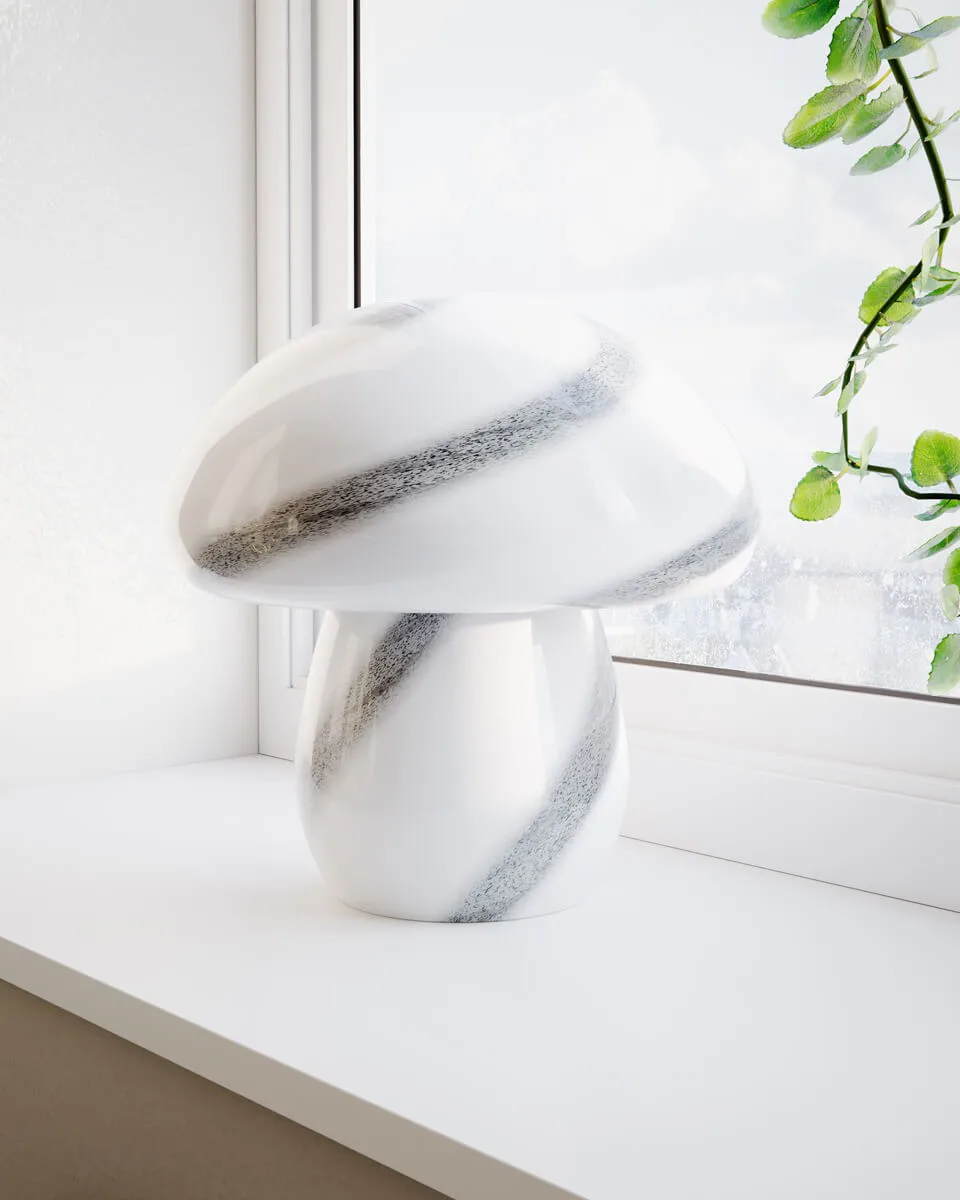 Mira Mushroom bordslampa 30 cm, Vit-svart By Rydéns
