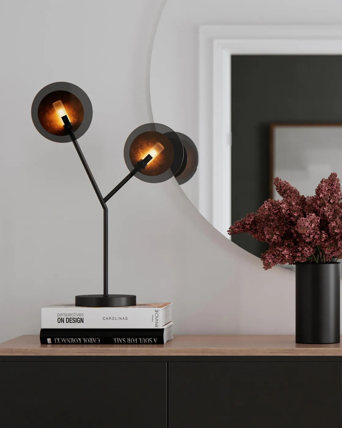 Turno bordslampa 59 cm, Matt svart-guld By Rydéns