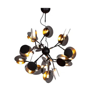 Turno taklampa Ø80 cm - Matt svart-guld - By Rydéns