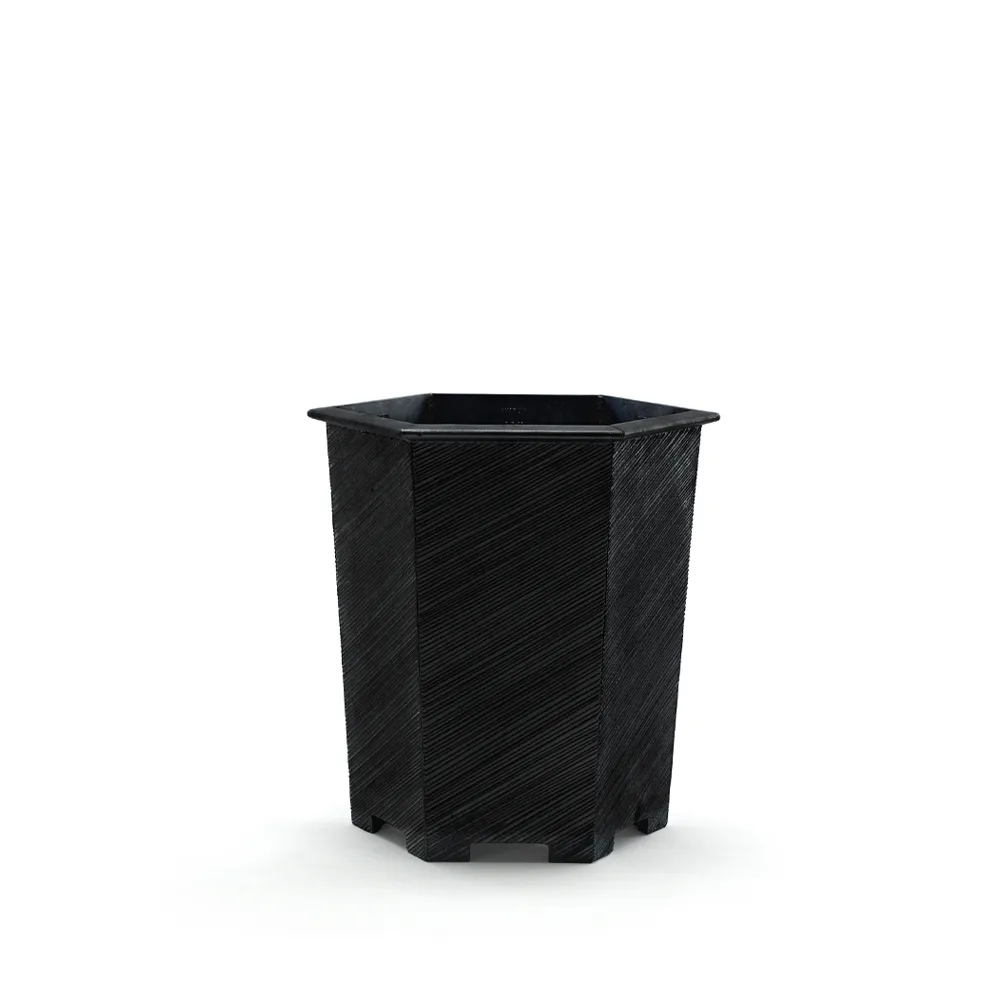 Hexagon växtkärl, Svart, no.1 Byarums bruk