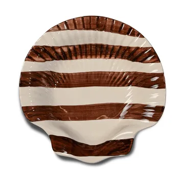 Armona stripe tallrik 23,5x23,5 cm - Mörkbrun-vit - Byon