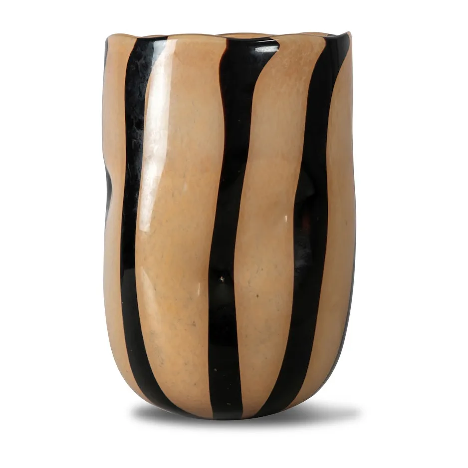 Curt vas 30 cm, Svart-beige Byon