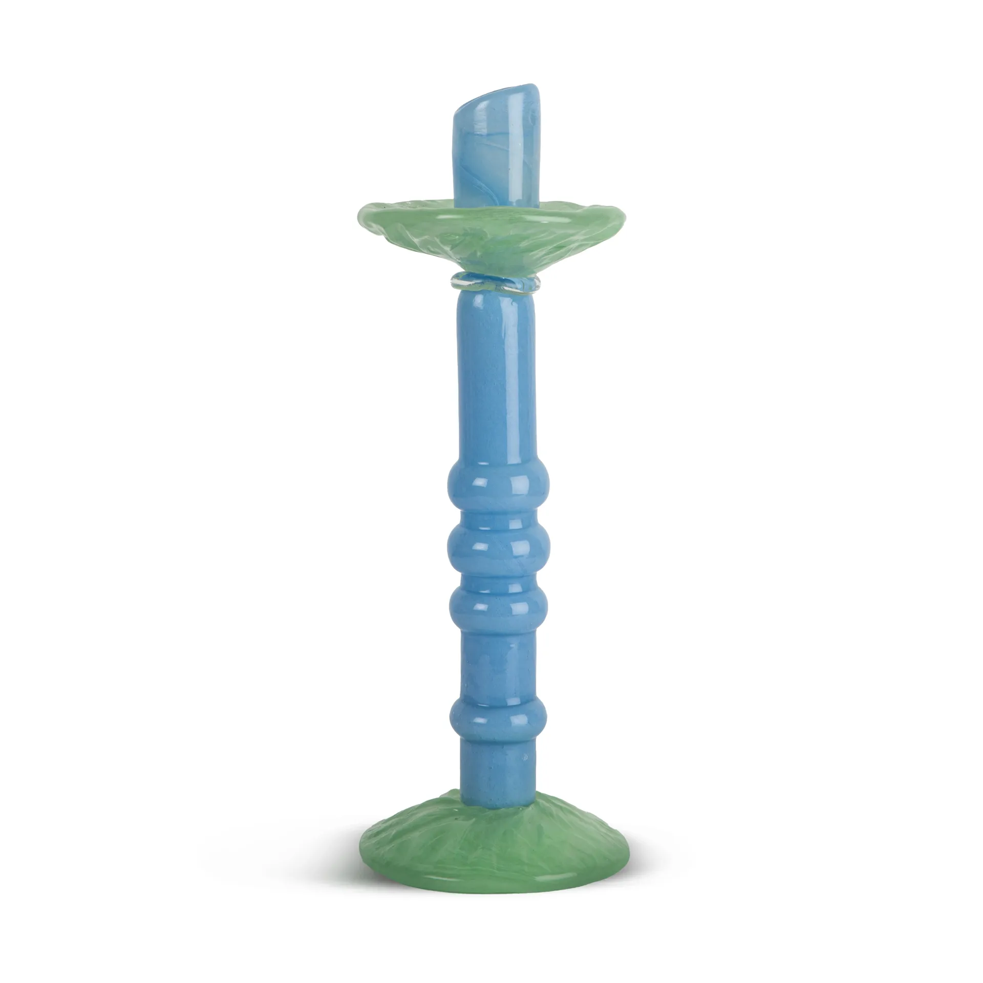 Lara ljusstake L 32 cm, Ljusblå-mintgrön Byon