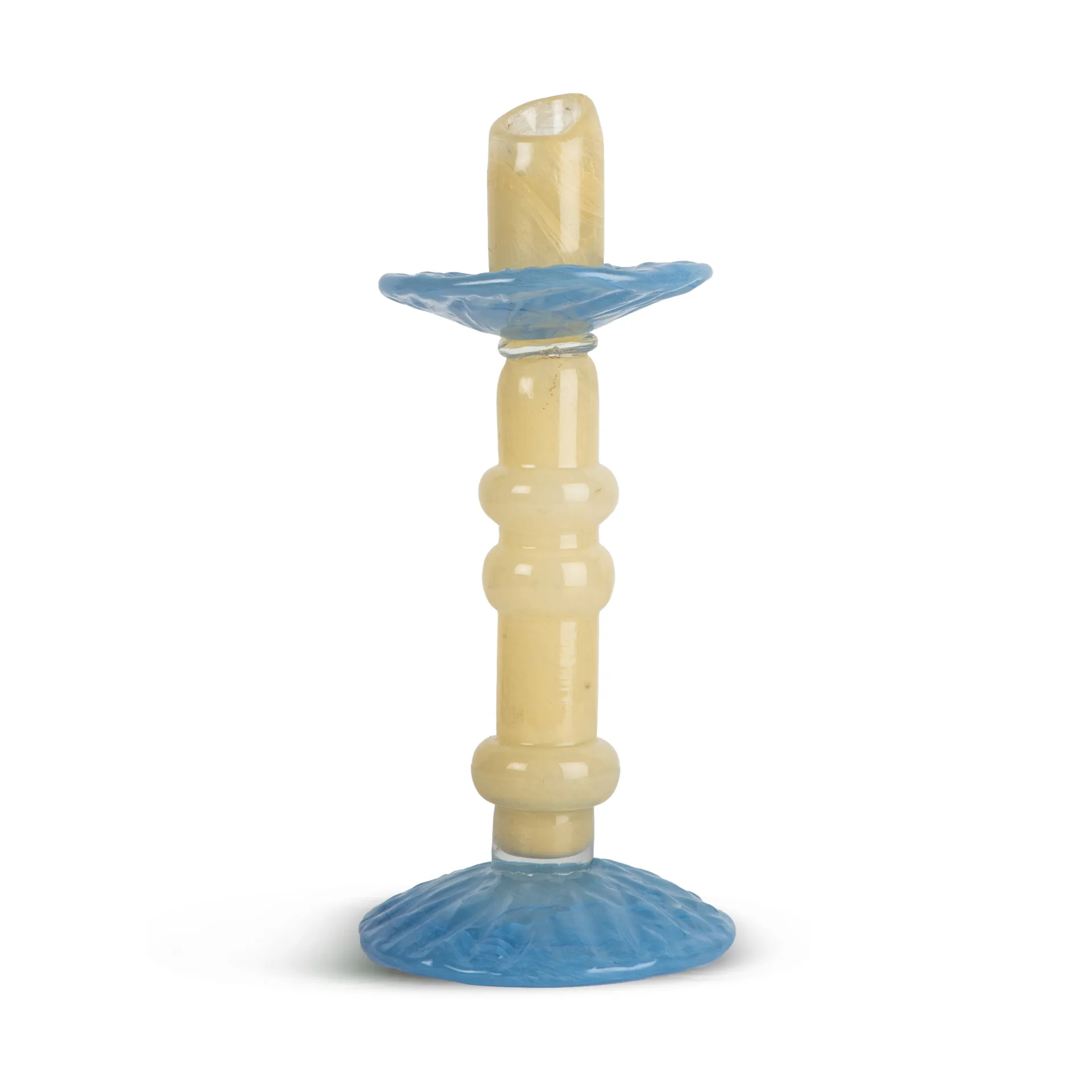 Lara ljusstake M 26 cm, Ljusbeige-ljusblå Byon