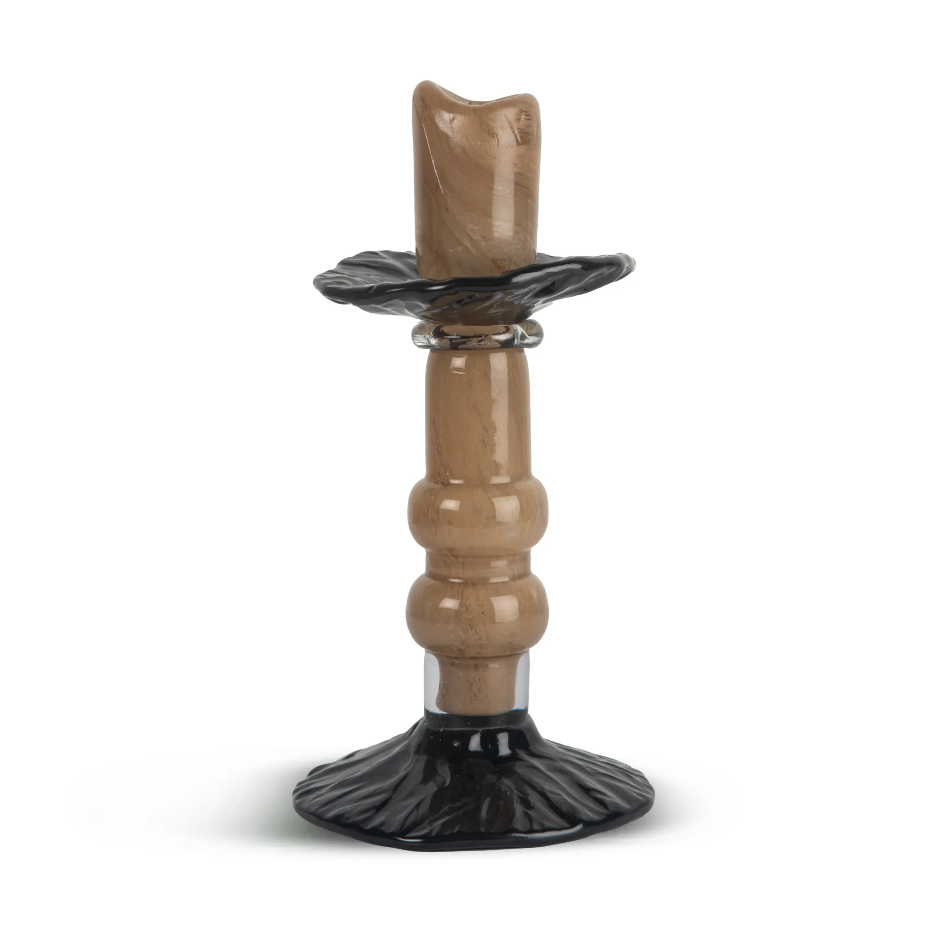 Lara ljusstake S 22 cm, Beige-svart Byon