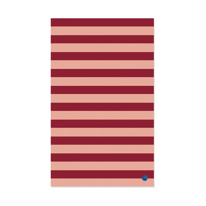 Leya stripe duk 150x250 cm - Röd-rosa - Byon