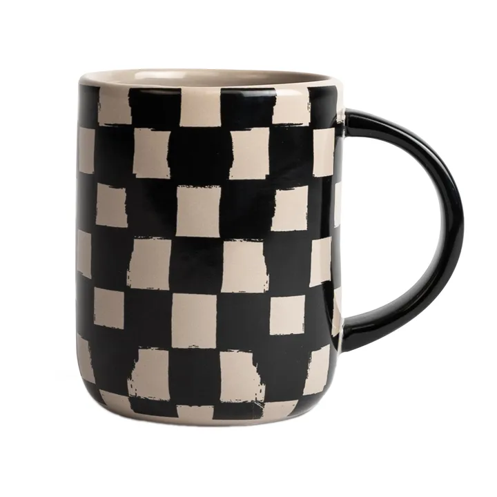 Liz mugg check 28 cl - Svart-beige - Byon