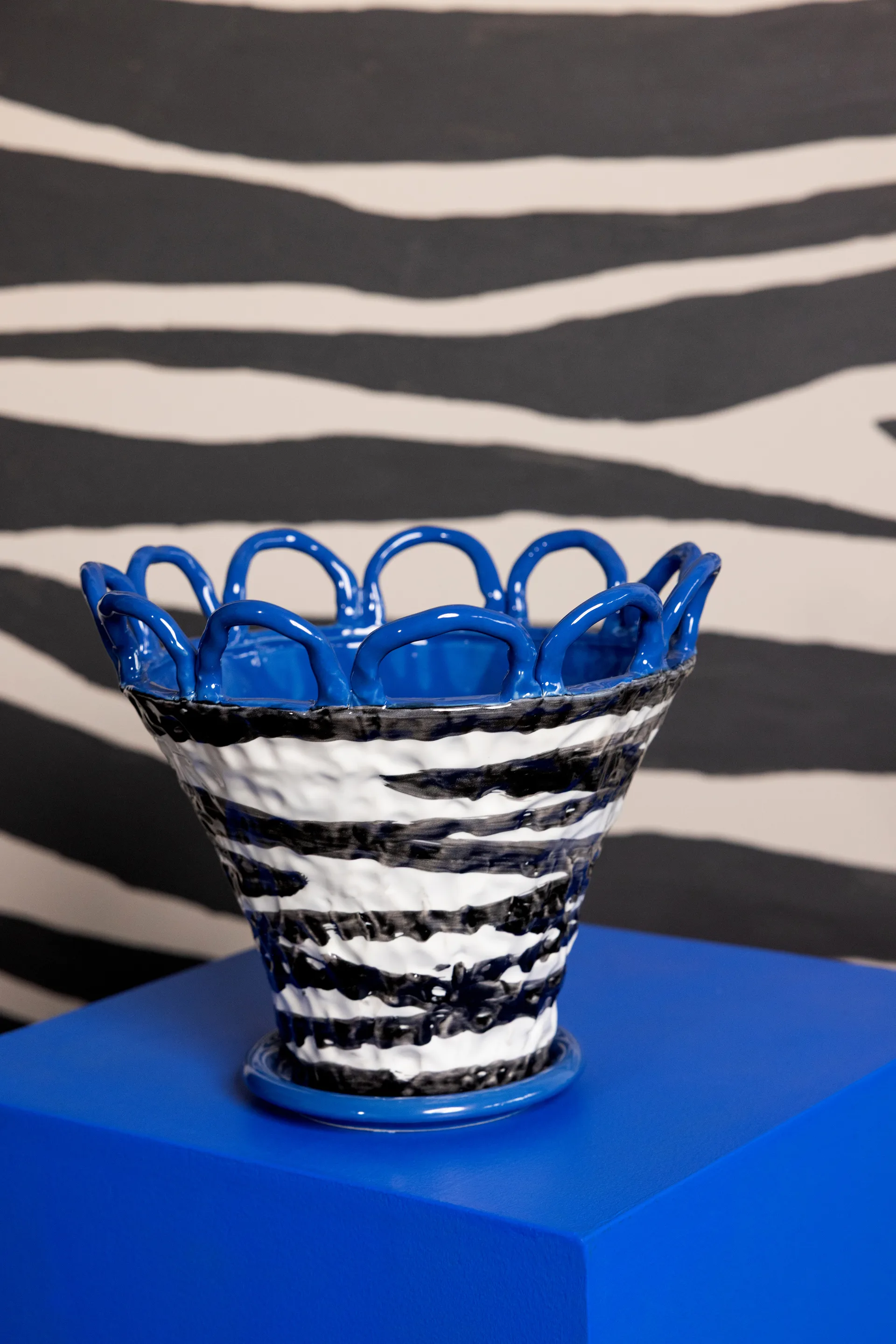 Patty kruka S Ø25 cm, Zebra-blå Byon