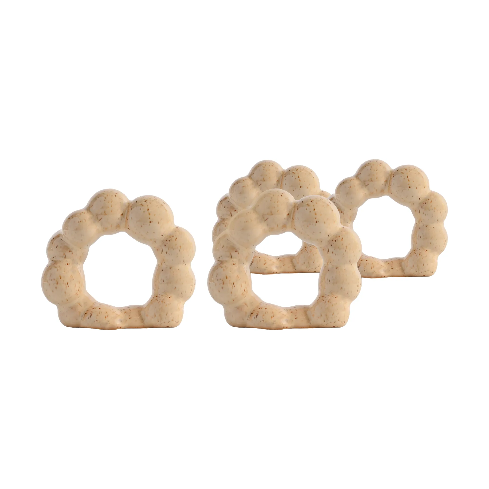 Porto servettring 4-pack, Beige Byon