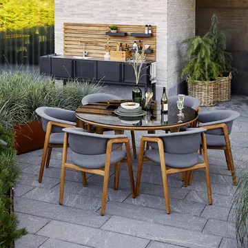Aspect matbord runt - Smokey black-teak - Cane-line