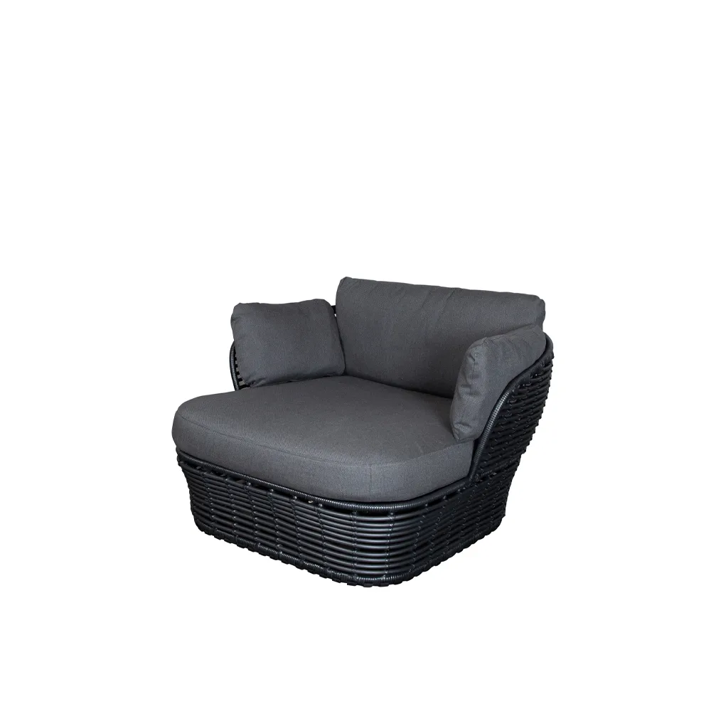 Basket loungefåtölj, Graphite grey, inkl. gråa dynor Cane-line