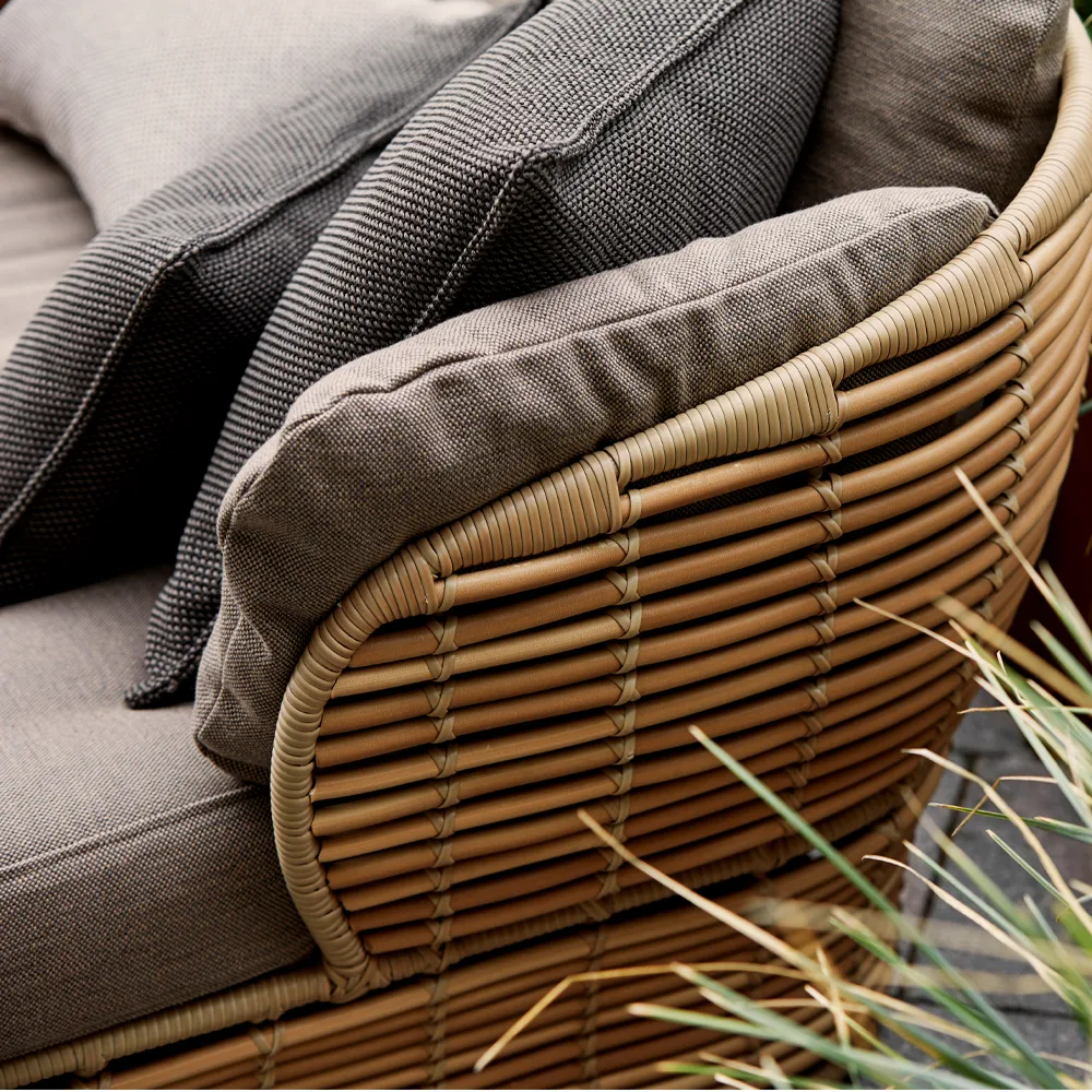 Basket loungefåtölj, Natural, inkl. taupe dynor Cane-line