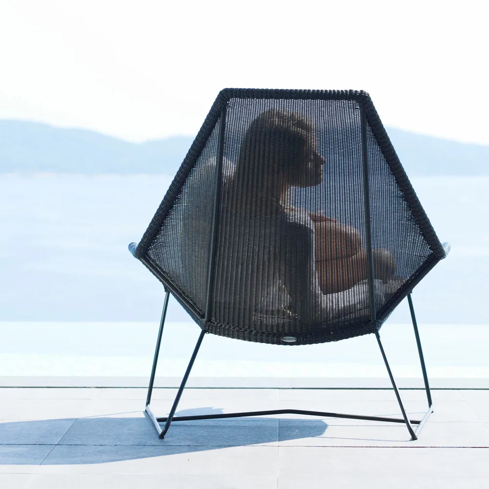Breeze loungefåtölj hög rygg weave, Black Cane-line