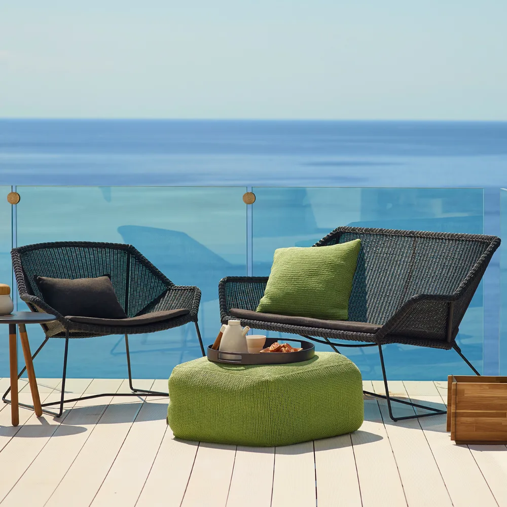Breeze loungefåtölj hög rygg weave, White grey Cane-line