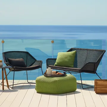 Breeze loungefåtölj hög rygg weave - White grey - Cane-line