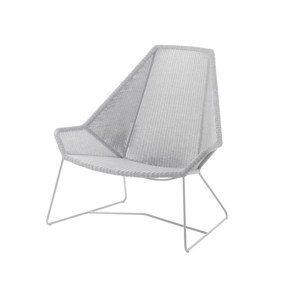 Breeze loungefåtölj hög rygg weave, White grey Cane-line