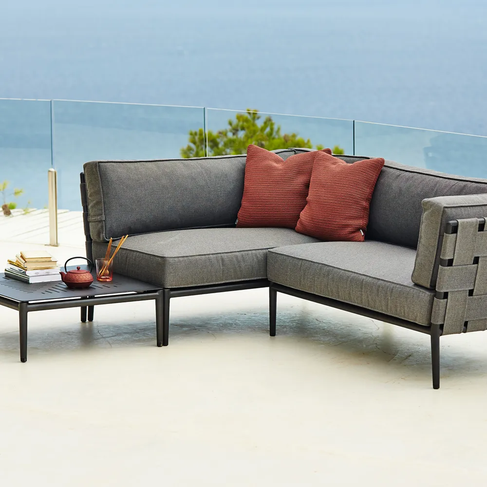 Conic modulsoffa, Cane-Line airtouch grey, dagbädd, inkl. dynor Cane-line