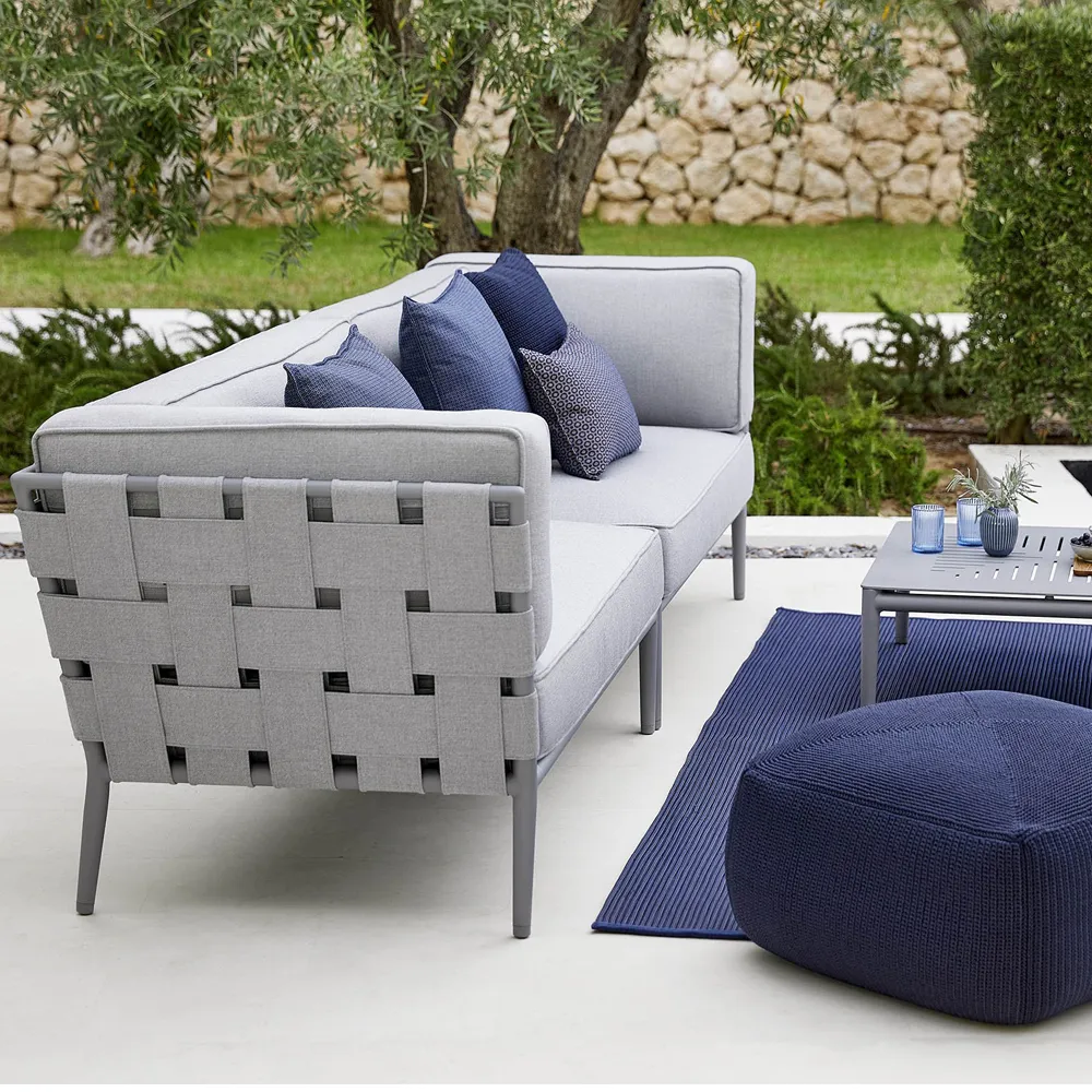 Conic modulsoffa, Cane-Line airtouch grey, enkel, inkl. dynor Cane-line