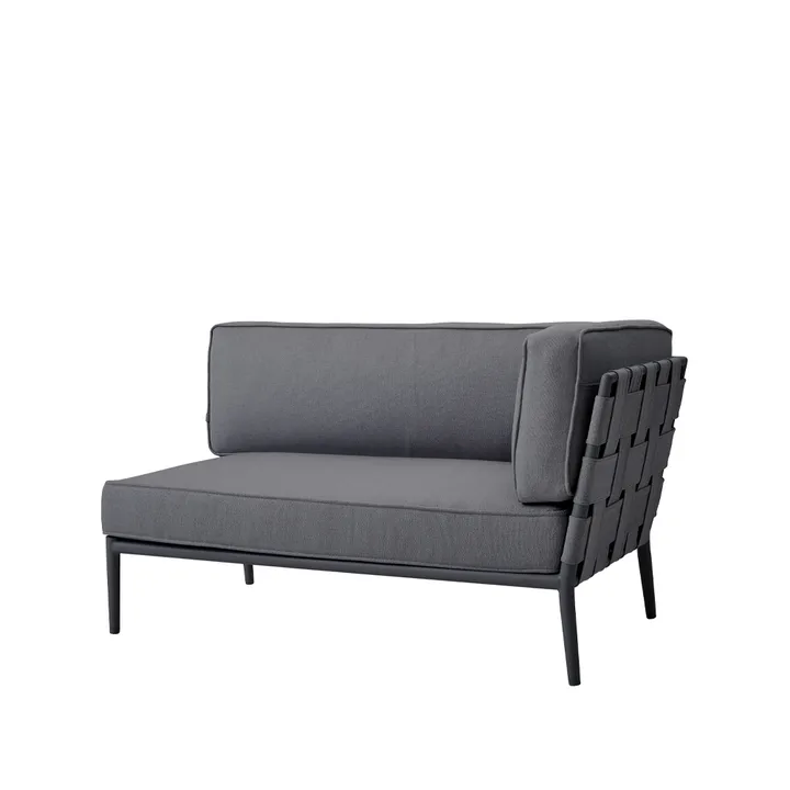 Conic modulsoffa - Cane-Line airtouch grey, vänster, inkl. dynor - Cane-line