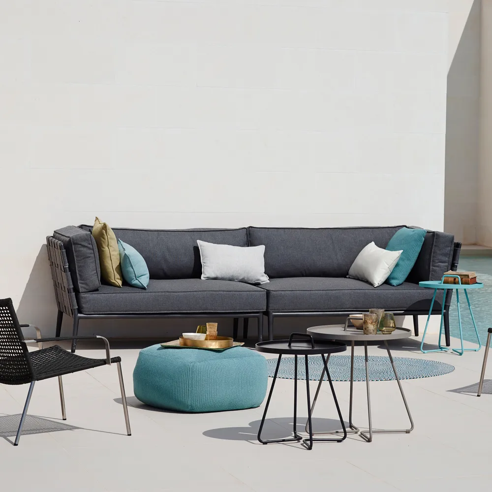 Conic modulsoffa, Light grey-dagbädd inkl. dynor Cane-line