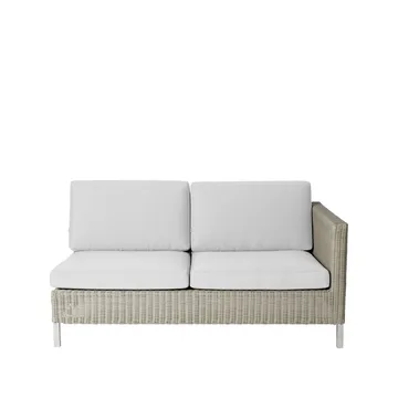 Connect modulsoffa - 2-sits taupe, vänster, vita dynor - Cane-line
