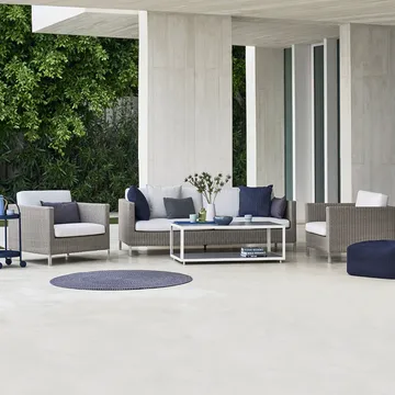 Connect soffa 3-sits - Taupe, dynset Cane-Line Natté white - Cane-line