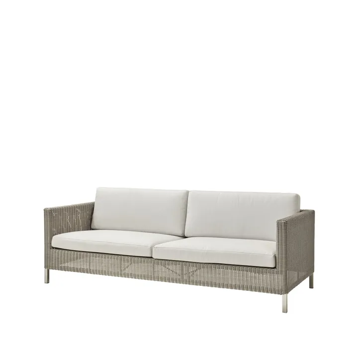 Connect soffa 3-sits - Taupe, dynset Cane-Line Natté white - Cane-line