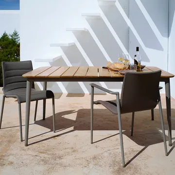 Core matbord teak 160x90x74 cm - Lava grey stativ - Cane-line