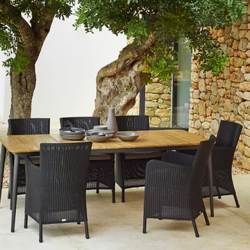 Core matbord teak 210x90x74 cm - Taupe stativ - Cane-line