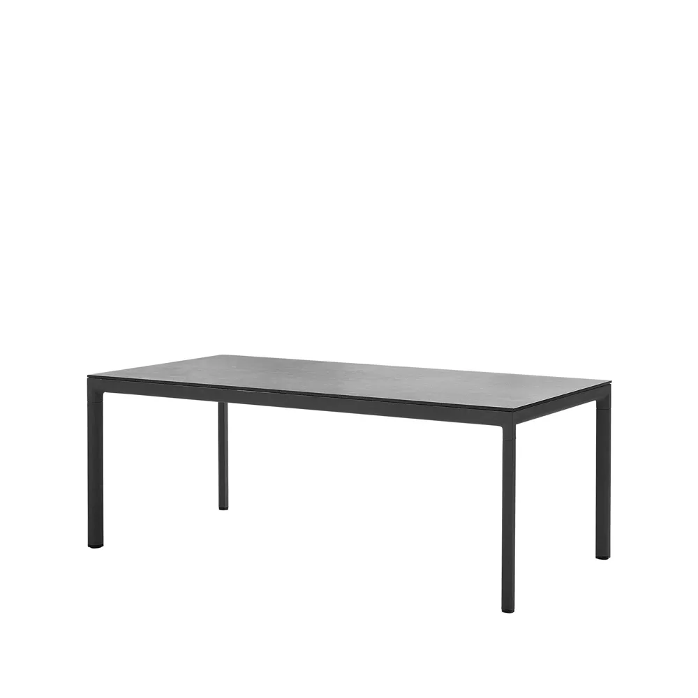 Drop matbord, Fossil black-lavagrå aluminiumstativ 100x200cm Cane-line