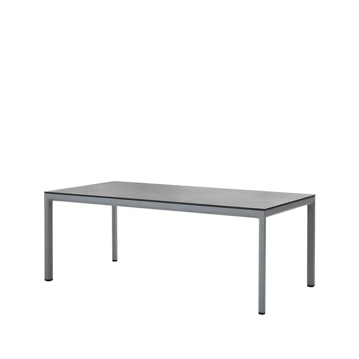 Drop matbord - Fossil black-ljusgrå aluminiumstativ 100x200cm - Cane-line