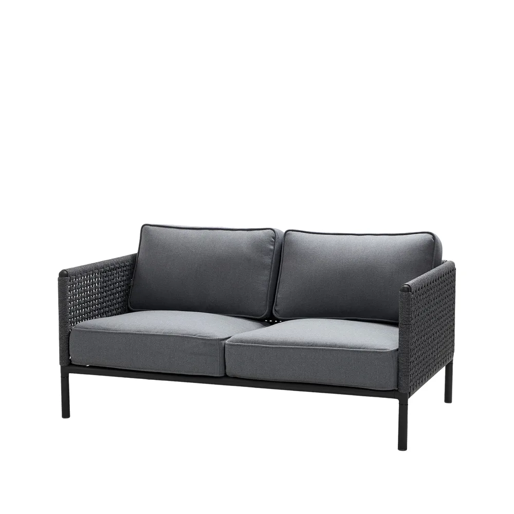 Encore 2-sits soffa, Cane-Line airtouch lava grey/dark grey Cane-line