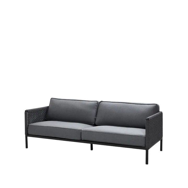 Encore 3-sits soffa - Cane-Line airtouch lava grey/dark grey - Cane-line
