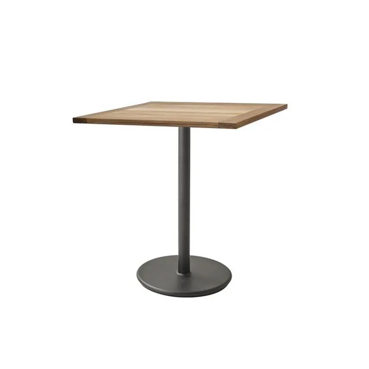 Go cafébord teak 72x72 cm - Lava grey stativ - Cane-line
