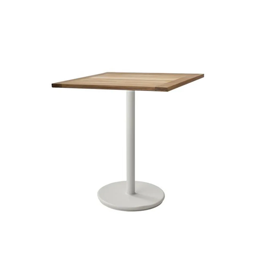 Go cafébord teak 72x72 cm, Vitt stativ Cane-line