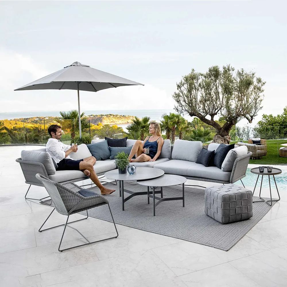 Horizon modulsoffa, Cane-Line Natté light grey, höger Cane-line