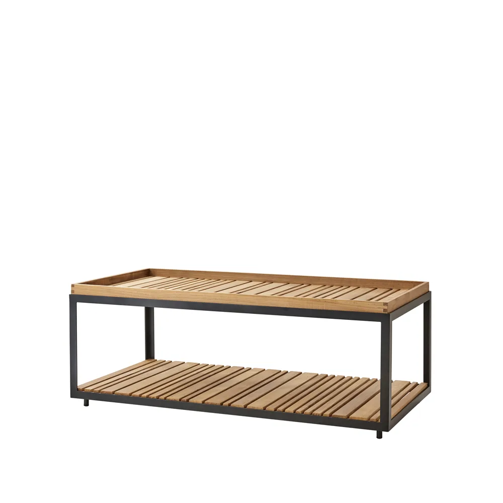 Level soffbord teak 62x122 cm, Lava grey Cane-line