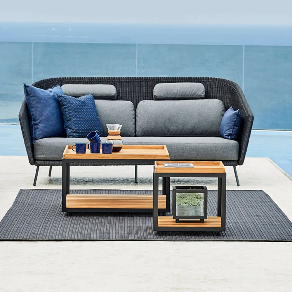 Mega 2-sits soffa, Graphic, gråa dynor Cane-line