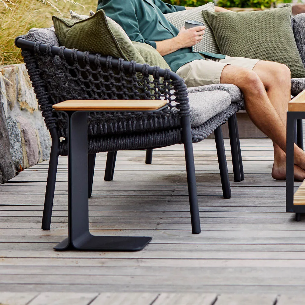 Mega sidobord, Teak-lava grey stativ Cane-line