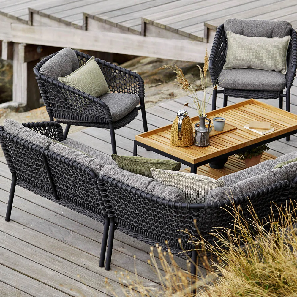 Ocean modulsoffa, Dark grey, hörndel Cane-line