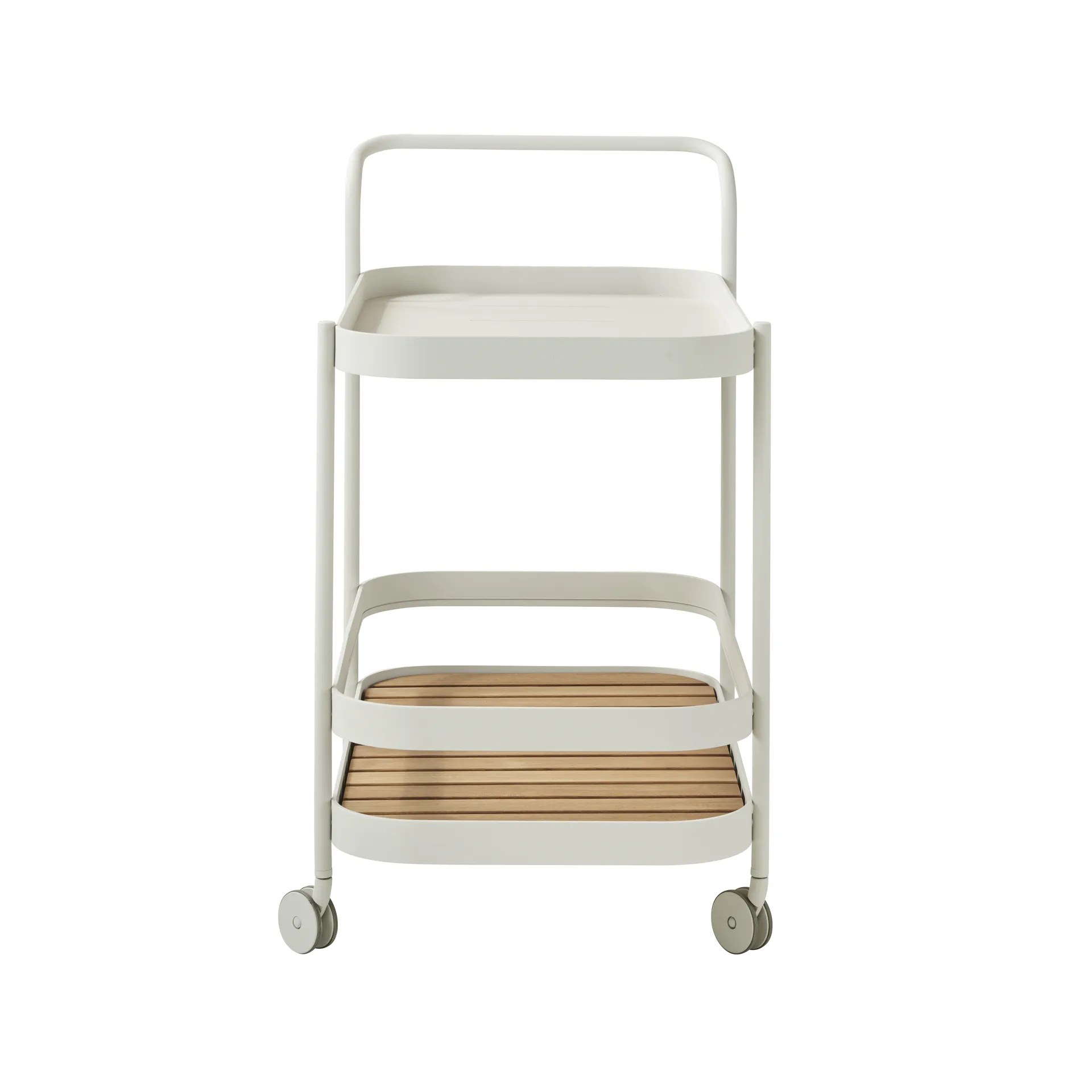Roll serveringsvagn, White, inkl. teakbordskiva Cane-line