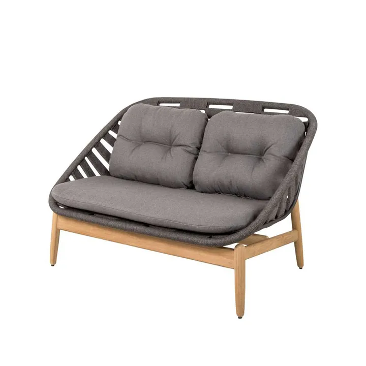 Strington 2-sits soffa teak - Cane-Line AirTouch grey - Cane-line