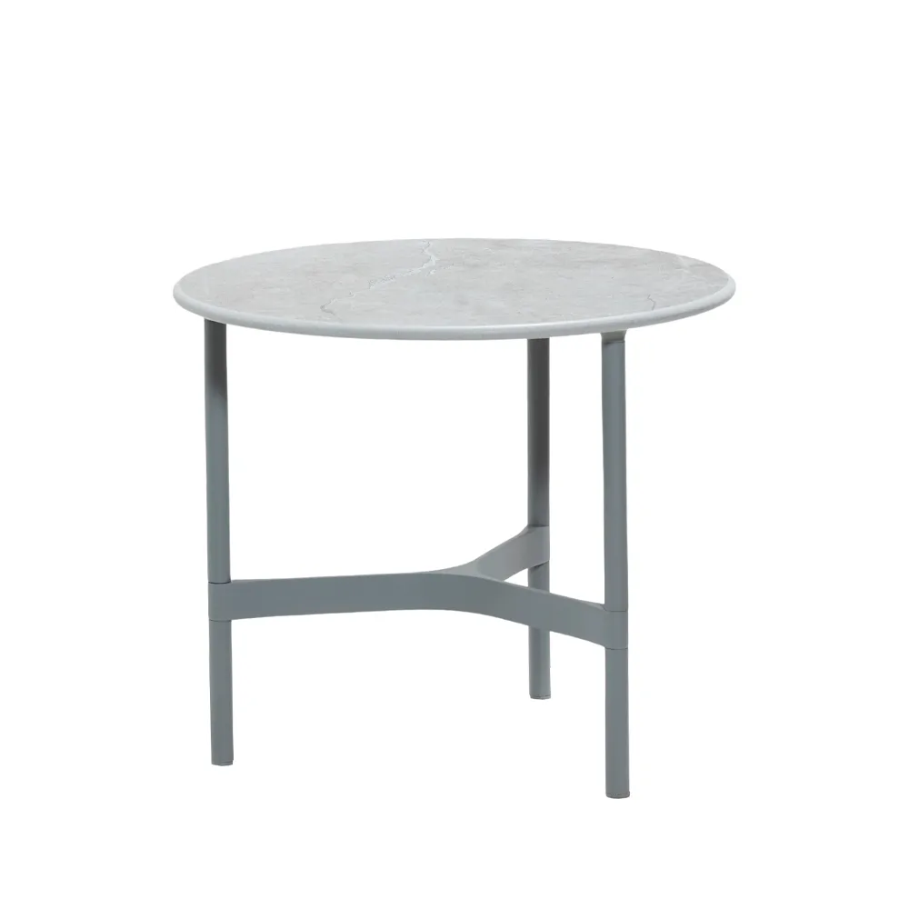 Twist soffbord small Ø45 cm, Fossil grey-light grey Cane-line