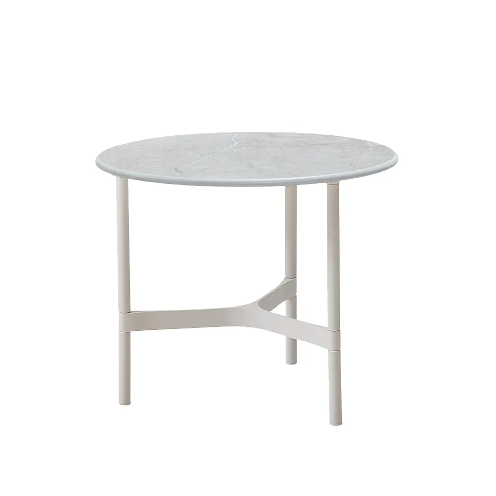 Twist soffbord small Ø45 cm, Fossil grey-white Cane-line