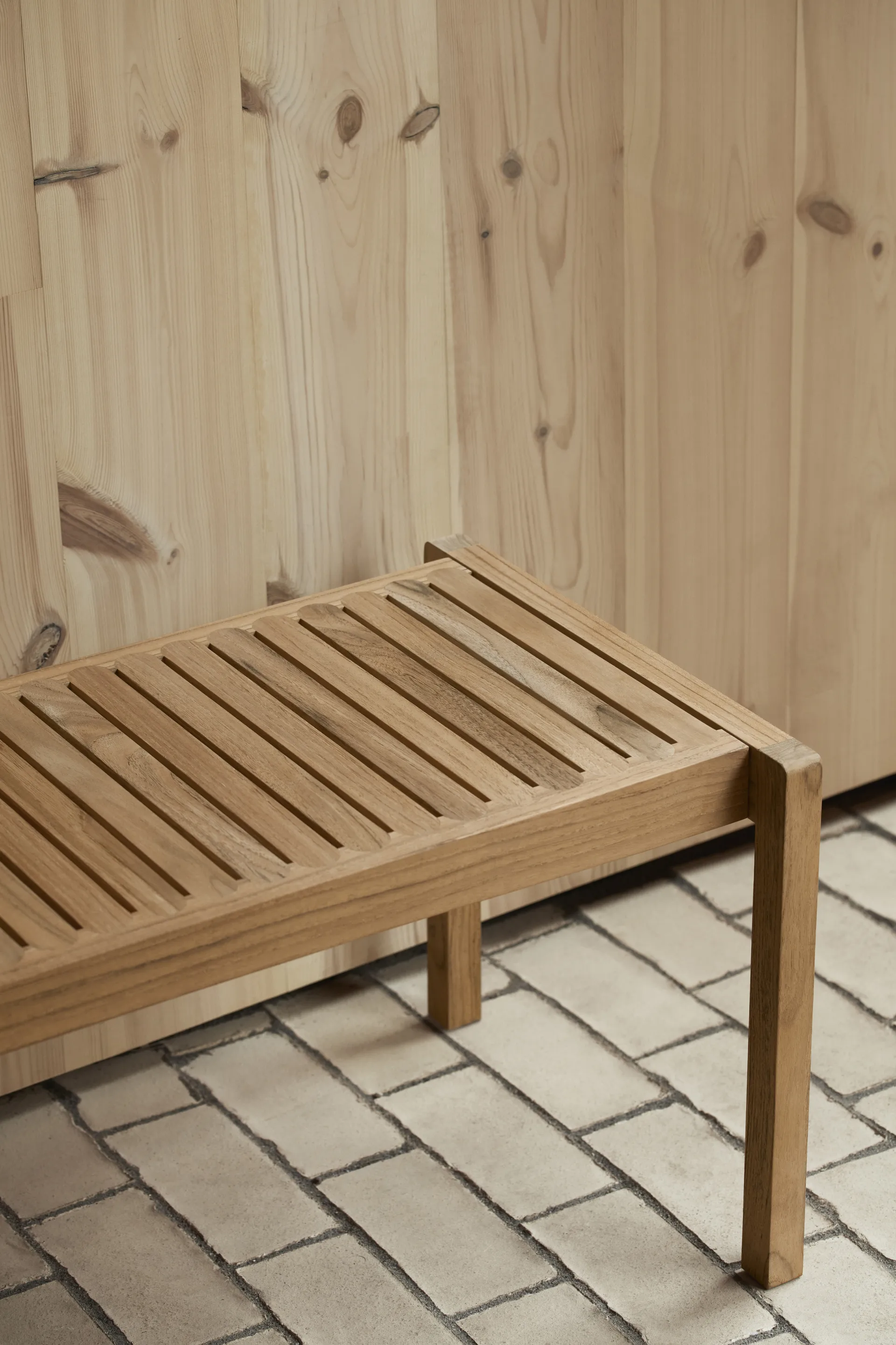 AH912 bord/bänk 123,5x48,5 cm, Obehandlad teak Carl Hansen & Søn