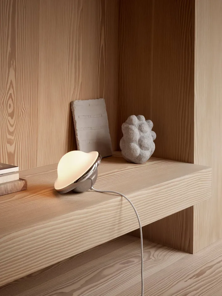 Bubi-lampan bordslampa - Chrome, 18,5x16,5 cm - Carl Hansen & Søn