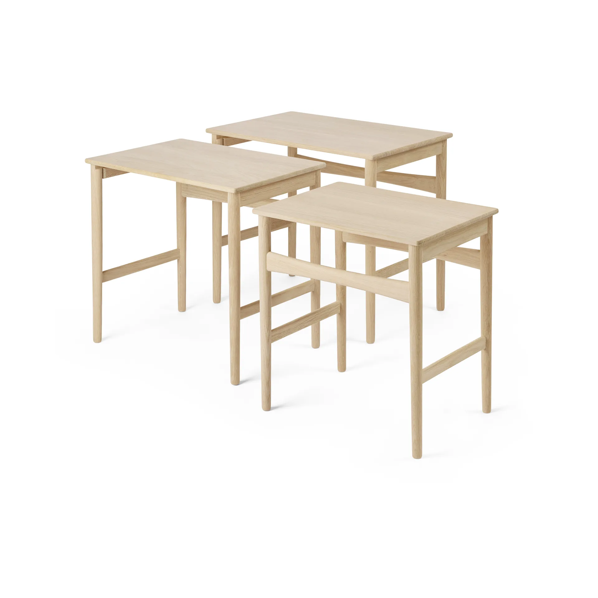 CH004 nesting tables satsbord, Såpad ek Carl Hansen & Søn
